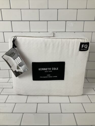 Kenneth Cole Theo Textured Full/Queen Duvet Cover | WHITE (6922795385015)